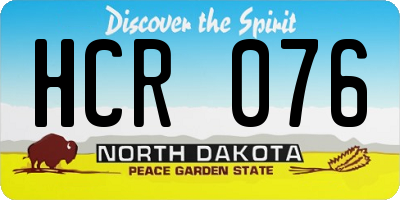 ND license plate HCR076