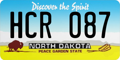 ND license plate HCR087