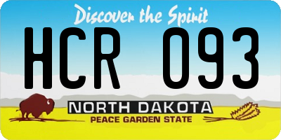 ND license plate HCR093