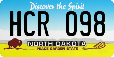 ND license plate HCR098
