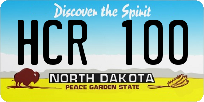 ND license plate HCR100