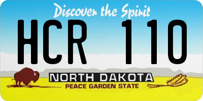 ND license plate HCR110