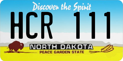 ND license plate HCR111