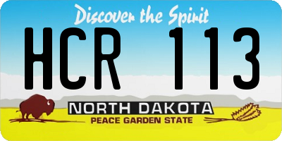 ND license plate HCR113