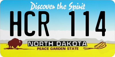 ND license plate HCR114
