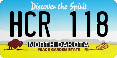 ND license plate HCR118