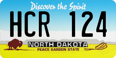 ND license plate HCR124