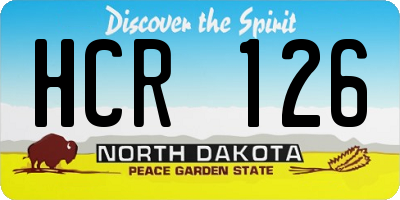 ND license plate HCR126