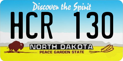 ND license plate HCR130