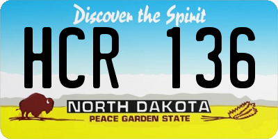 ND license plate HCR136