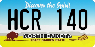ND license plate HCR140