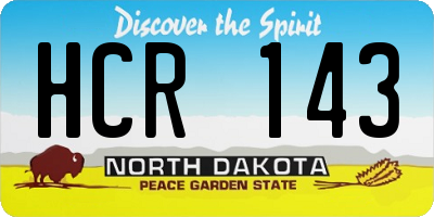 ND license plate HCR143