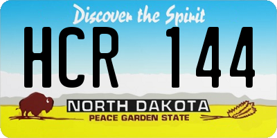 ND license plate HCR144