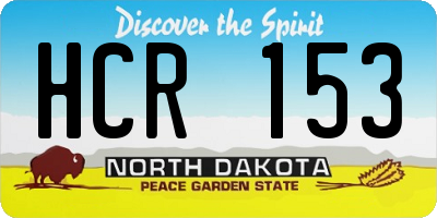 ND license plate HCR153