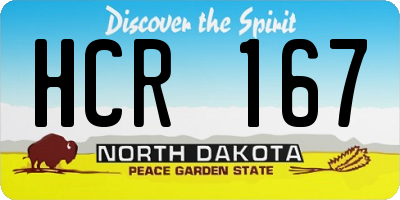 ND license plate HCR167