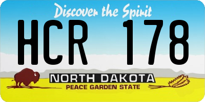 ND license plate HCR178