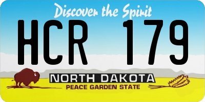 ND license plate HCR179