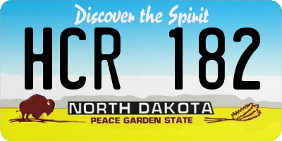 ND license plate HCR182