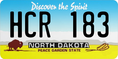 ND license plate HCR183