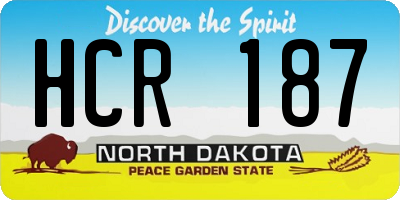 ND license plate HCR187