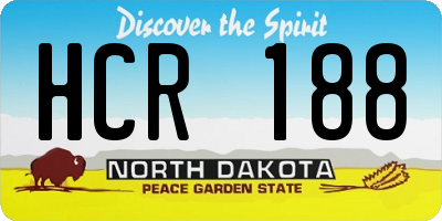 ND license plate HCR188