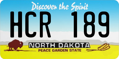 ND license plate HCR189