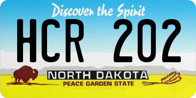 ND license plate HCR202
