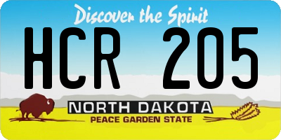 ND license plate HCR205
