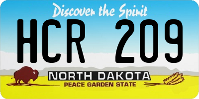 ND license plate HCR209
