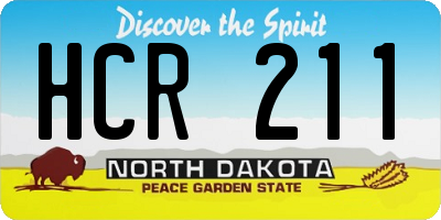 ND license plate HCR211