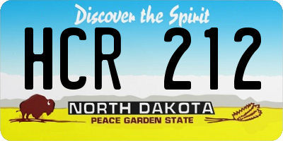 ND license plate HCR212