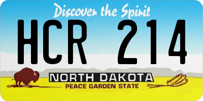 ND license plate HCR214