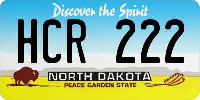 ND license plate HCR222