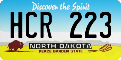 ND license plate HCR223