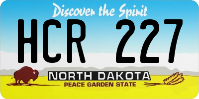 ND license plate HCR227