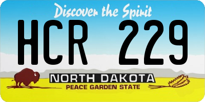 ND license plate HCR229