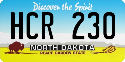 ND license plate HCR230