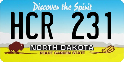 ND license plate HCR231