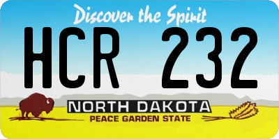 ND license plate HCR232