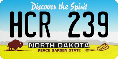 ND license plate HCR239