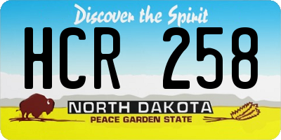 ND license plate HCR258