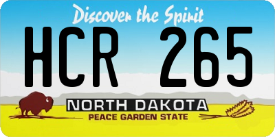 ND license plate HCR265