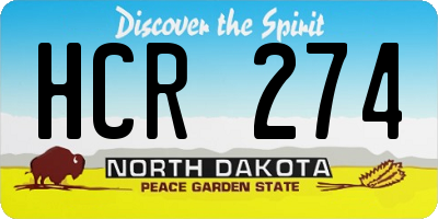 ND license plate HCR274