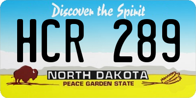 ND license plate HCR289