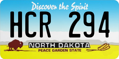 ND license plate HCR294