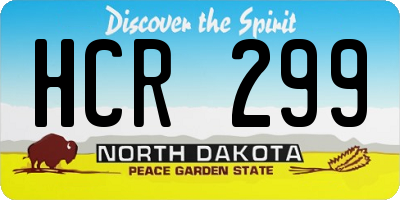ND license plate HCR299