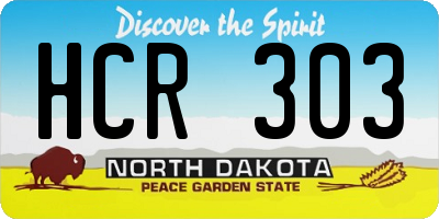 ND license plate HCR303