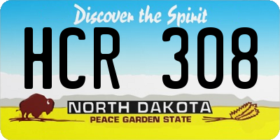 ND license plate HCR308