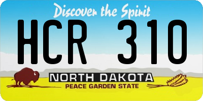 ND license plate HCR310