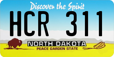 ND license plate HCR311